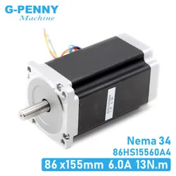 NEMA 34 CNC stepper motor 86X155mm 13 N.m 6A Diameter 14mm Nema34 stepping motor 1700Oz-in for CNC engraving machine high torque