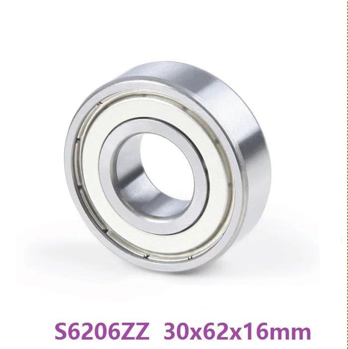 4pcs ABEC-5 S6206ZZ S6206 ZZ 30*62*16mm Stainless steel Ball bearing Stainless steel Deep Groove Ball Bearings 30x62x16mm 6206