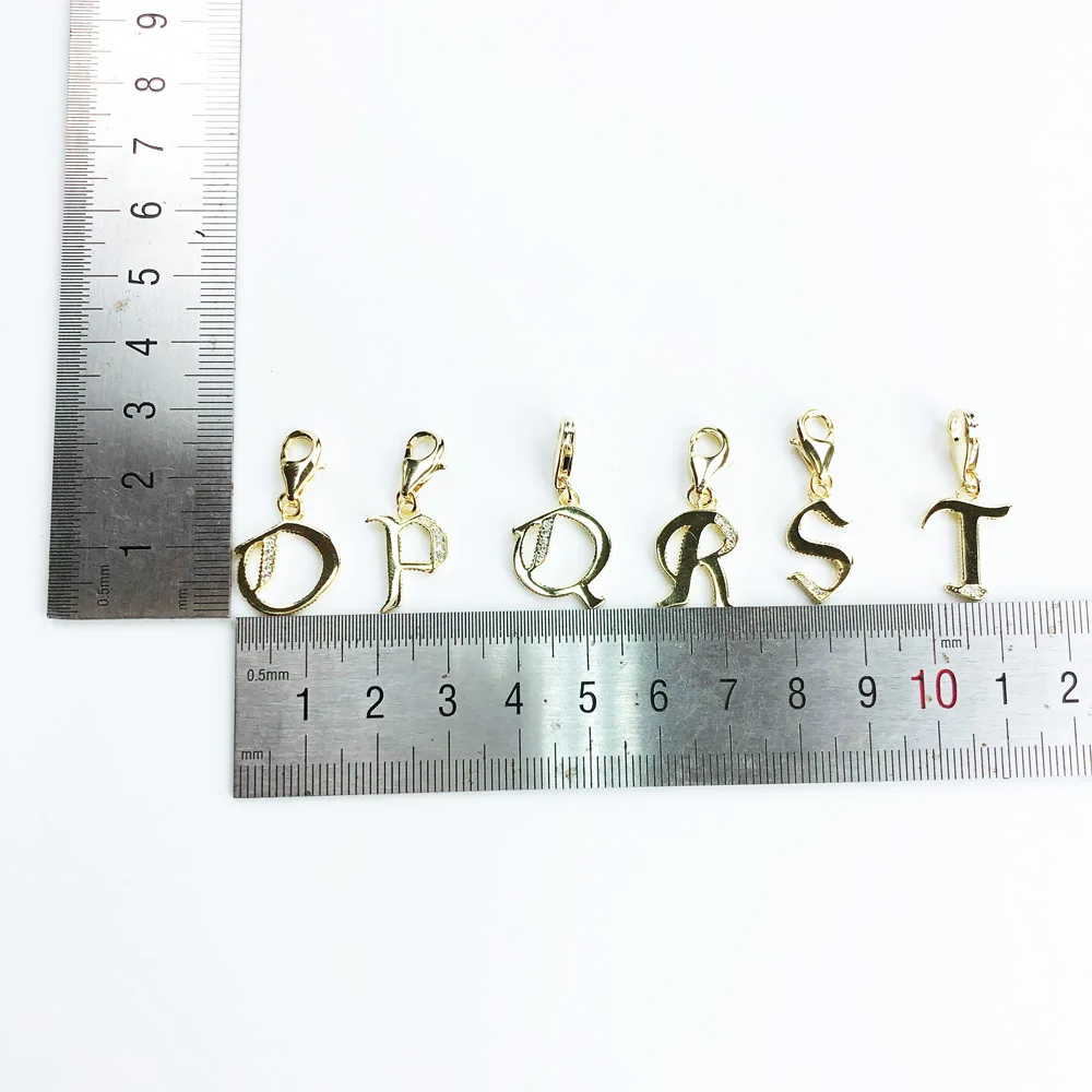 Aliphabet Letters Charm For Women Men Vintage 925 Sterling Silver Golden Gift Jewelry