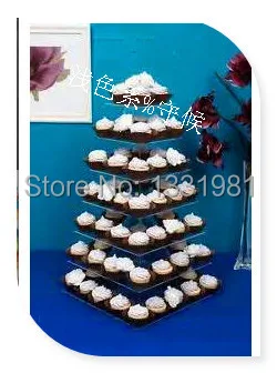 actory direct sale tier 7 square removable acrylic frame wedding cake tower birthday cake decorations acrylic cupcake stand