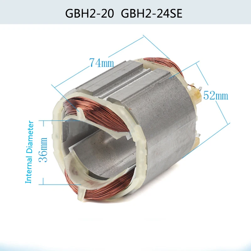 Electric hammer drill stator coil for Bosch GBH2-20 GBH2-20SE GBH2-24 GBH2-24SE, Power Tool Accessories