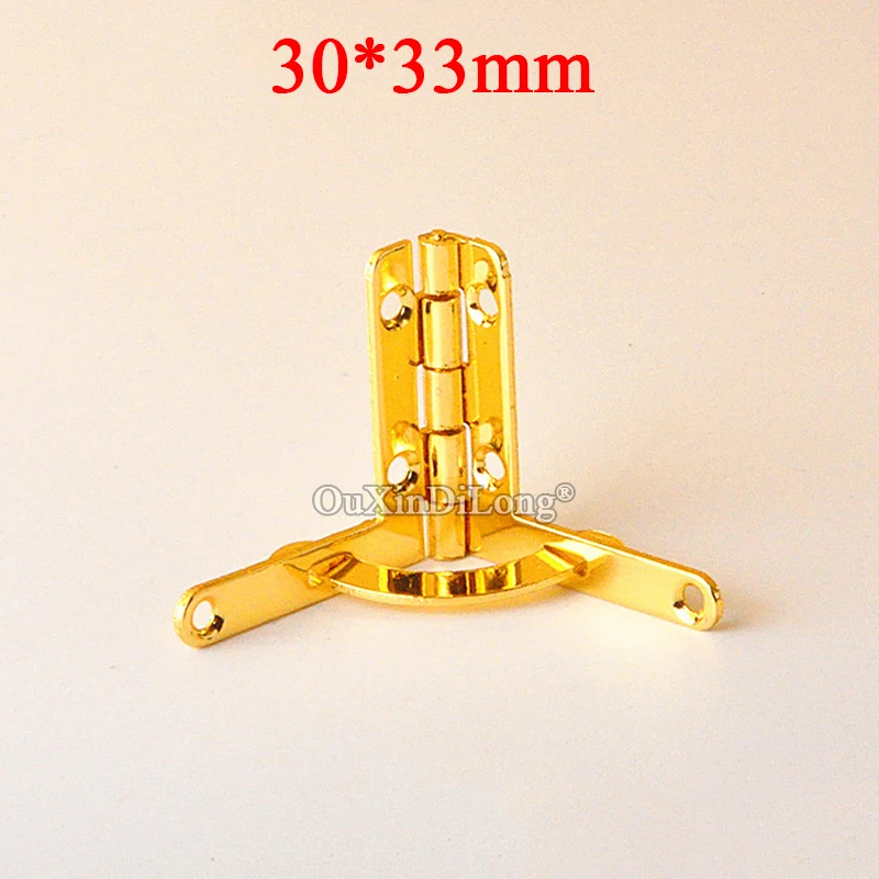 Brand New 200PCS 30*33mm Metal Hinges Quadrant Hinges For DIY Wooden Box Cases Humidor Jewelry Hinges Gold Furniture Hinges