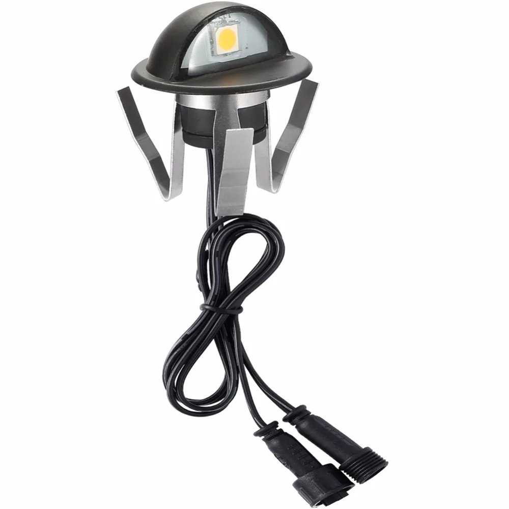 Imagem -05 - Meia Lua 35 mm Led Deck Passo Escada Cerca Plinth Luzes de Baixa Tensão Dc12v Mais 30w Transformador ao ar Livre Paisagem Lightin 20 Peças Preto