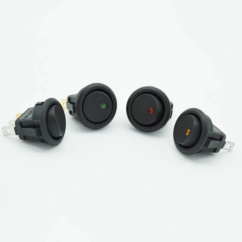 4Pcs/lot 3 Pins With  Led Lights Switch 12V 16A DC 23 * 23 * 25mm Cat Eye Switch Car Auto Boat Round Rocker Switch ON-OFF