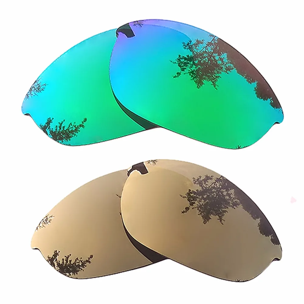 

Bronze Gold Mirrored & Green Mirrored Polarized Replacement Lenses for Half Jacket Frame 100% UVA & UVB