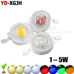 고출력 LED 칩, 웜 콜드 화이트 레드 블루 램프 전구 다이오드, SMD110-120LM LED 칩, 스포트 라이트 다운라이트용, 1W, 3W-18W, 10 개