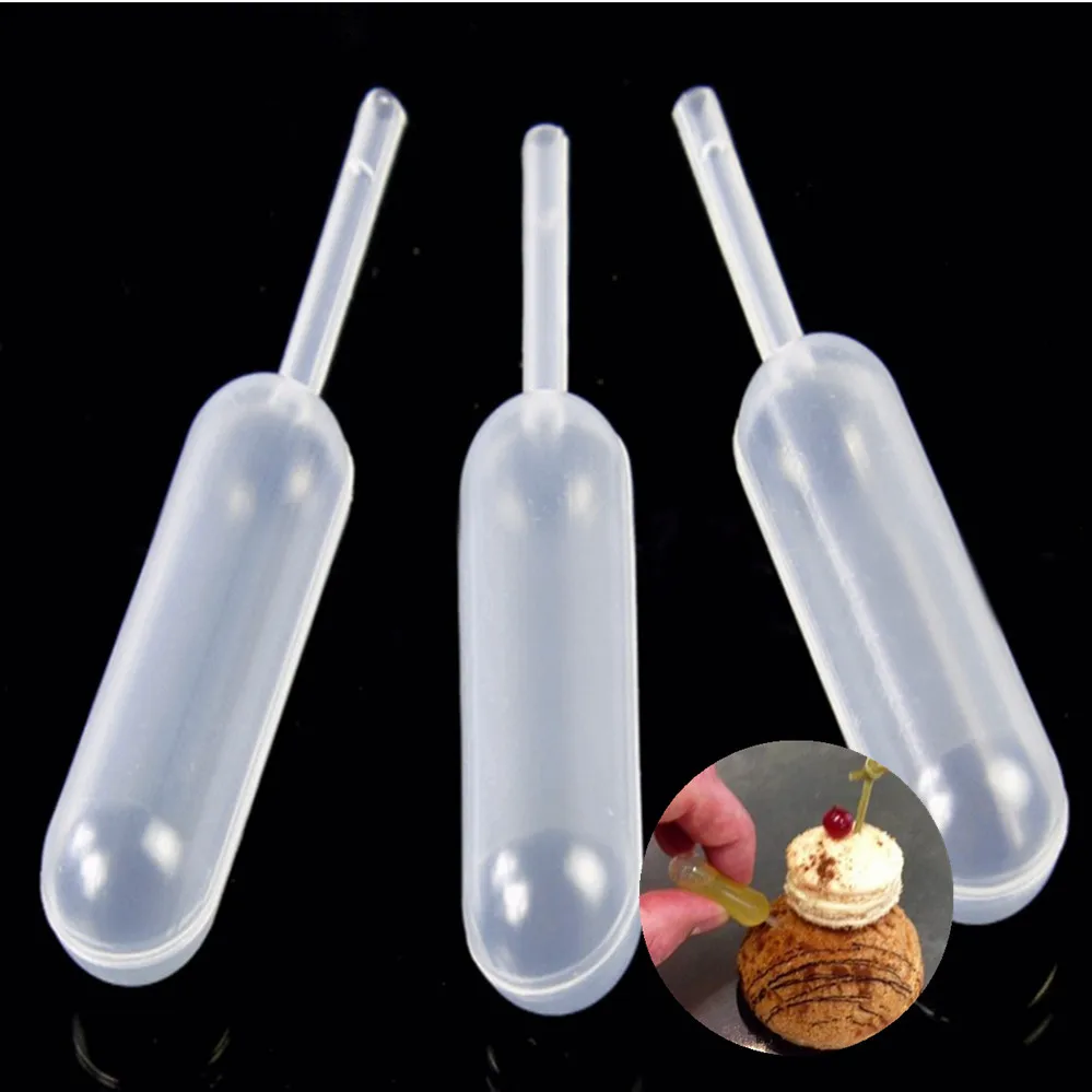 JX-LCLYL 100pcs New Plastic Squeeze 4ml Transfer Pipettes Dropper For Cupcake Ice Cream