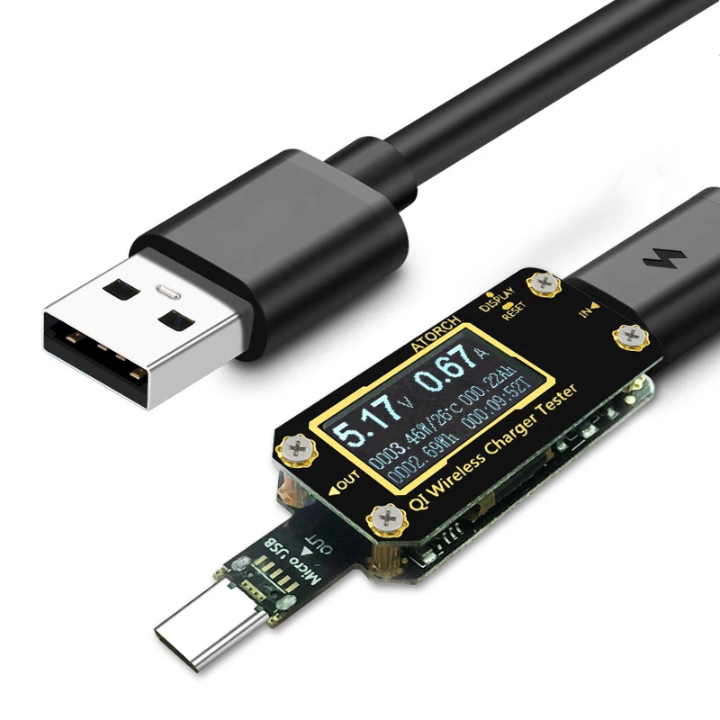Imagem -03 - Carregador sem Fio Voltímetro Digital Testador Usb Voltímetro Amperímetro Detector Banco de Potência dc Medidor em qi