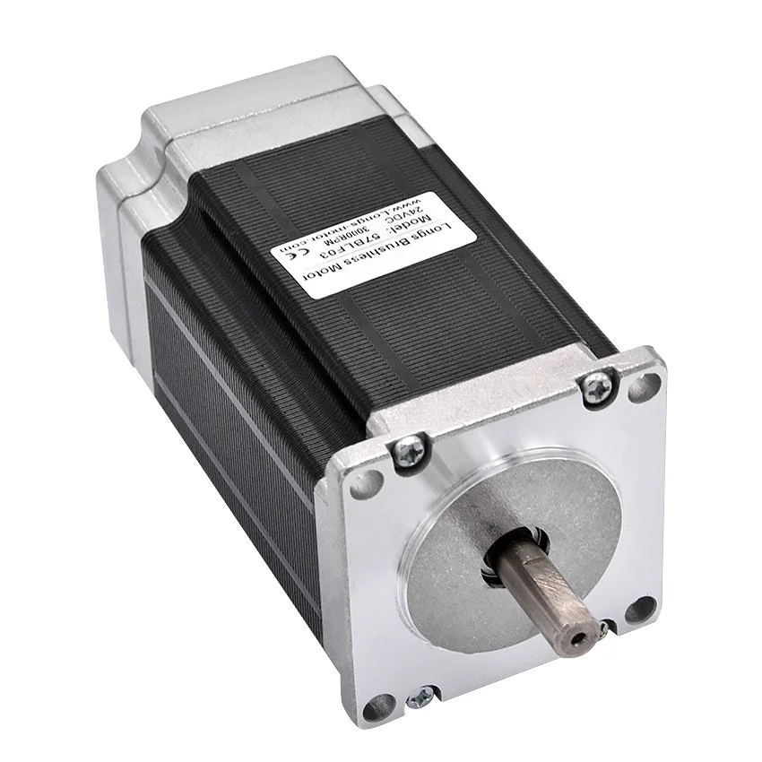 Motor Ato sem Escova 57blf03 24v dc 188w 3000rpm Fases Eixo Único Roteador Cnc