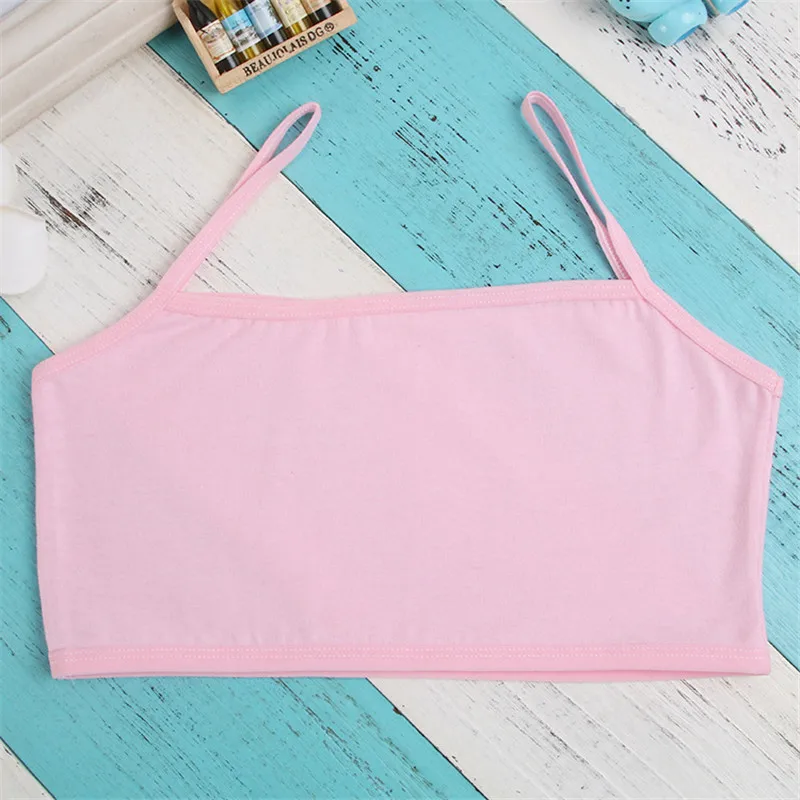 Kids Underwear Model 100% Cotton Girls Tank Top Candy Color Undershirt Girls Singlet Baby Camisole Bra Tops Sport Undies