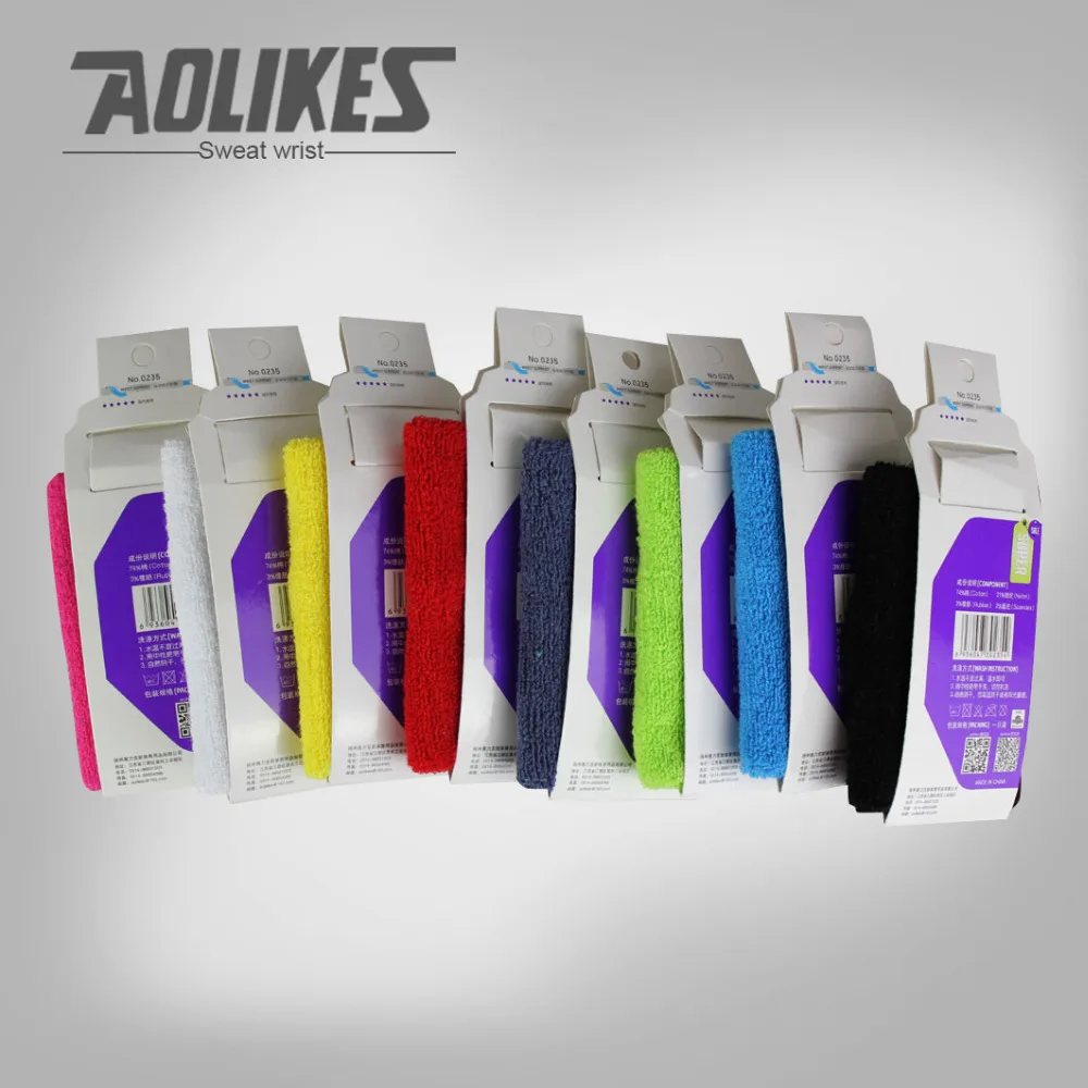 AOLIKES 8*11cm Gym Wristbands Hand Towel Wrist Support for Tennis Basketball Sports Sweatbands Cotton Wrist Bracer A-0230