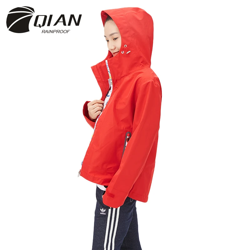 

QIAN Impermeable Women's Raincoat Fashionable Breathable Rain Coat Waterproof Casual Work Jacket for Women/Men Hiking Rain Gear