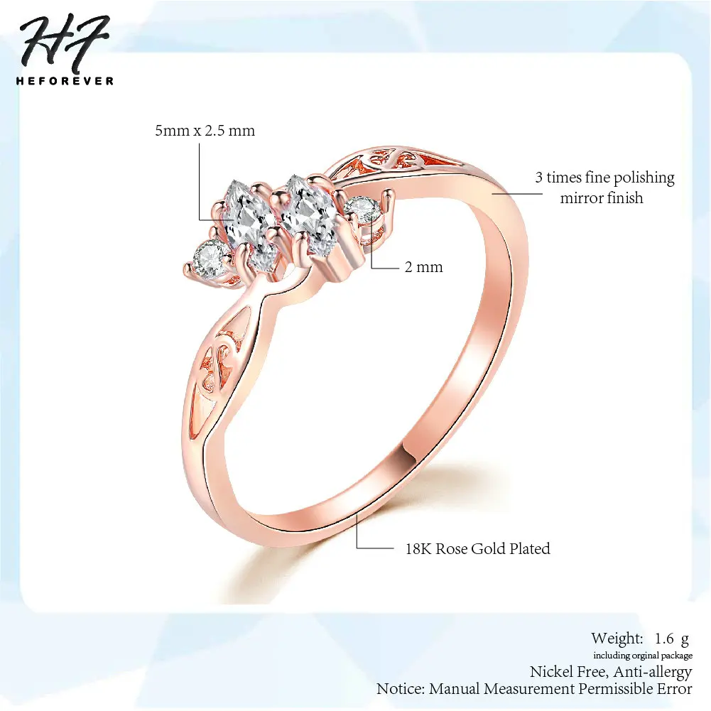 Delicate New Design Wedding Rings for Women Hollowed-out Rose White Gold Color AAA+CZ Christmas Engagement Fashion Jewelry R671