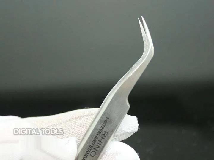 Japanese RHINO Brand RH-15 Curved Tweezers Anti-acid High-precision Super Hard Sharp For Repairing Watch or Mobile