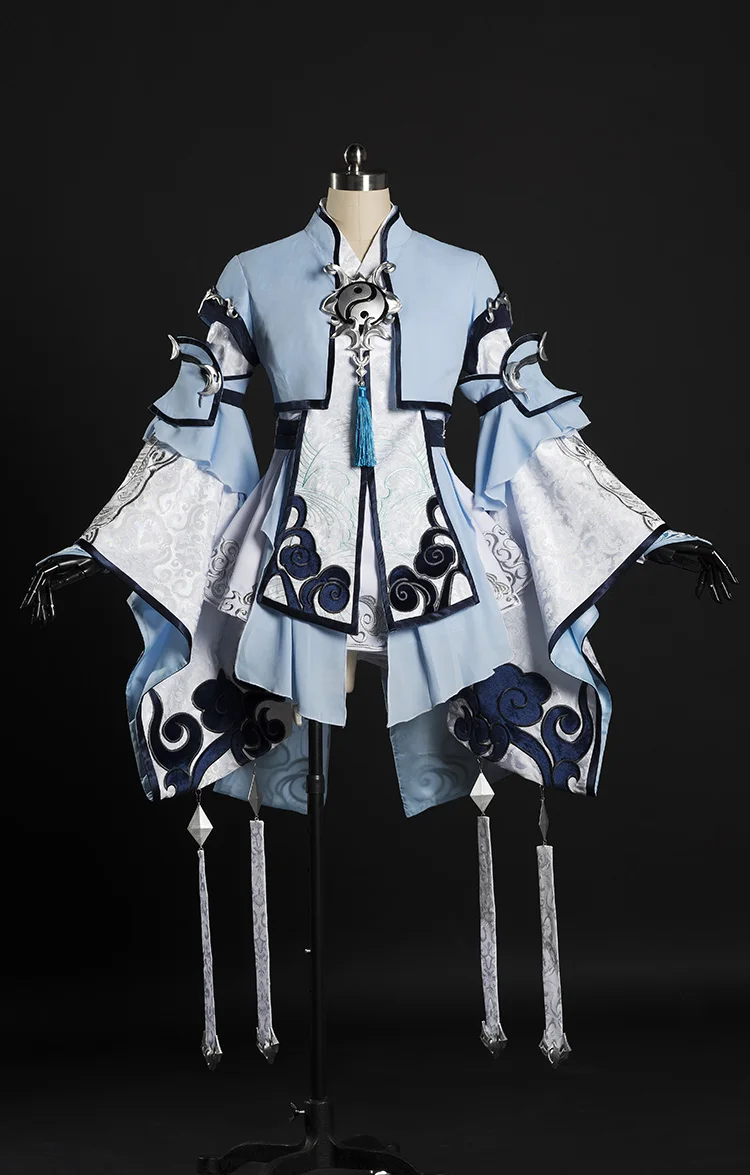 Blue Xue He Jian Wang III Lolita Female Chun Yang Group Costume Anime Cosplay Hanfu Female Full Set DHL free shipping