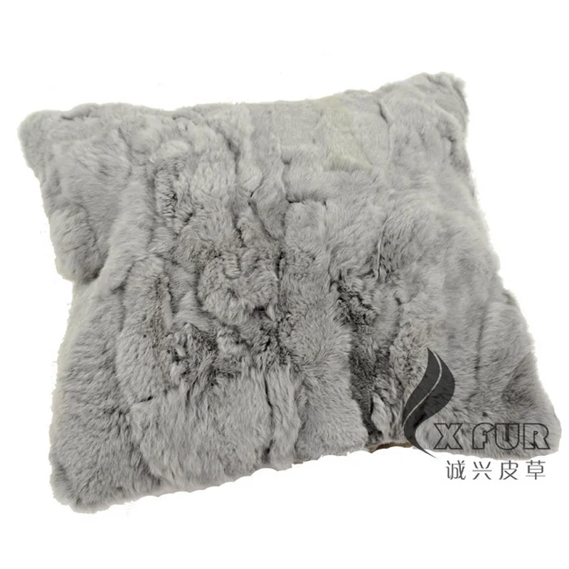 free shipping CX-D-27 60*60cm Warm Real Rex Rabbit Fur Pillows case Pillowcase Wholesale for livingroom