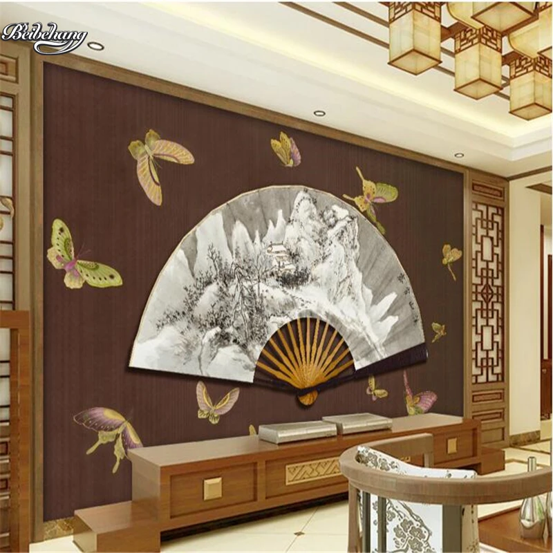 wellyu Dreams Ancient Landscape Butterfly New Chinese Backdrop Customized Large Mural Nonwovens Wallpaper