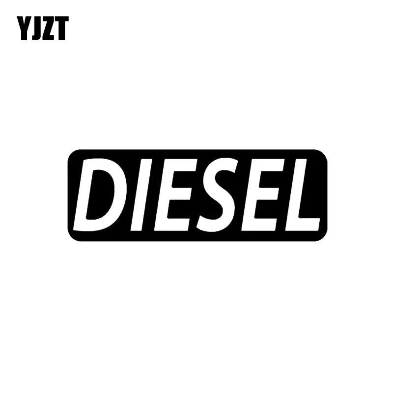 YJZT 12.7CM*4.5CM Fashion DIESEL Fuel Only Vinyl Decor Car Sticker Decals Black/Silver C11-0617