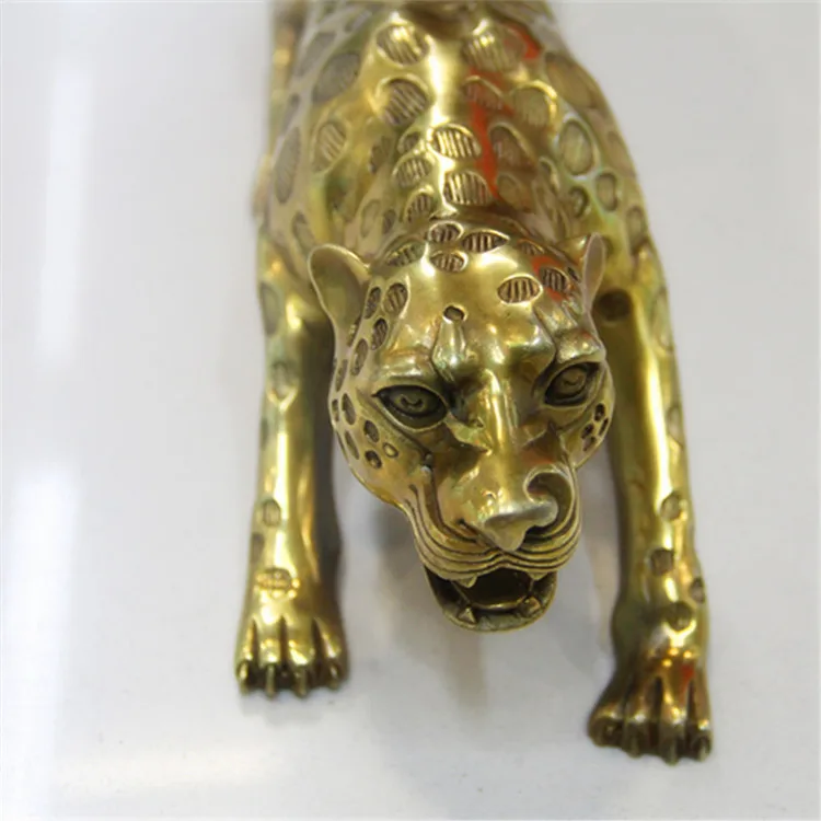 Leopard Ornaments Copper Cheetah Town House Lucky Office Home Craft Decoration