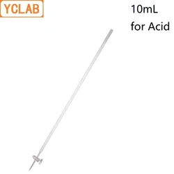 YCLAB-bureta con tapón para ácido Clase A, vidrio transparente, equipo de laboratorio de química, 10mL