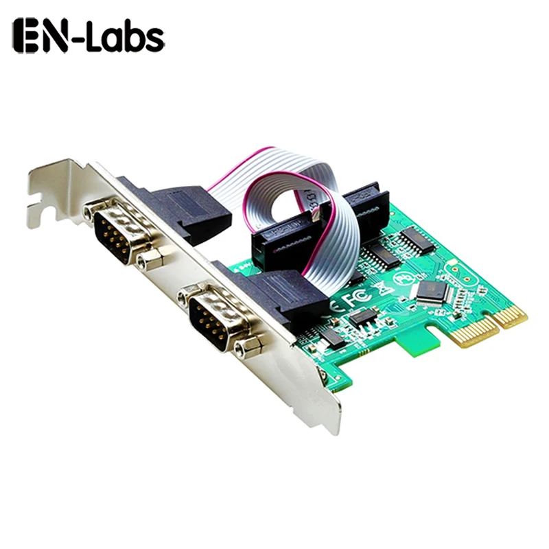 

En-Labs 2 Port RS-232 RS232 DB9 Serial COM to PCI-E PCI Express Card Controller Adapter Converter w/ Full Profile Bracket