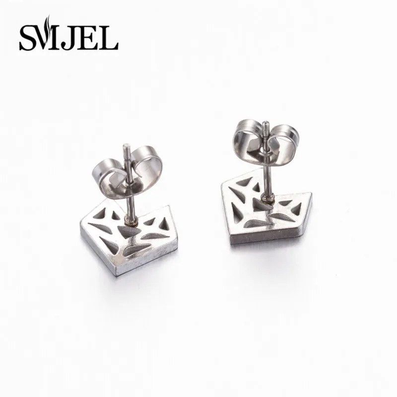 Smjel fox ohrringe schwarz edelstahl ohrringe modeschmuck kleine geometrische tier ohrringe piercing aretes de mujer