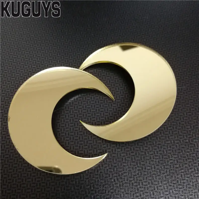 KUGUYS Acrylic Jewelry Crescent Stud Earrings for Women Trendy Moon Large Earring Woman