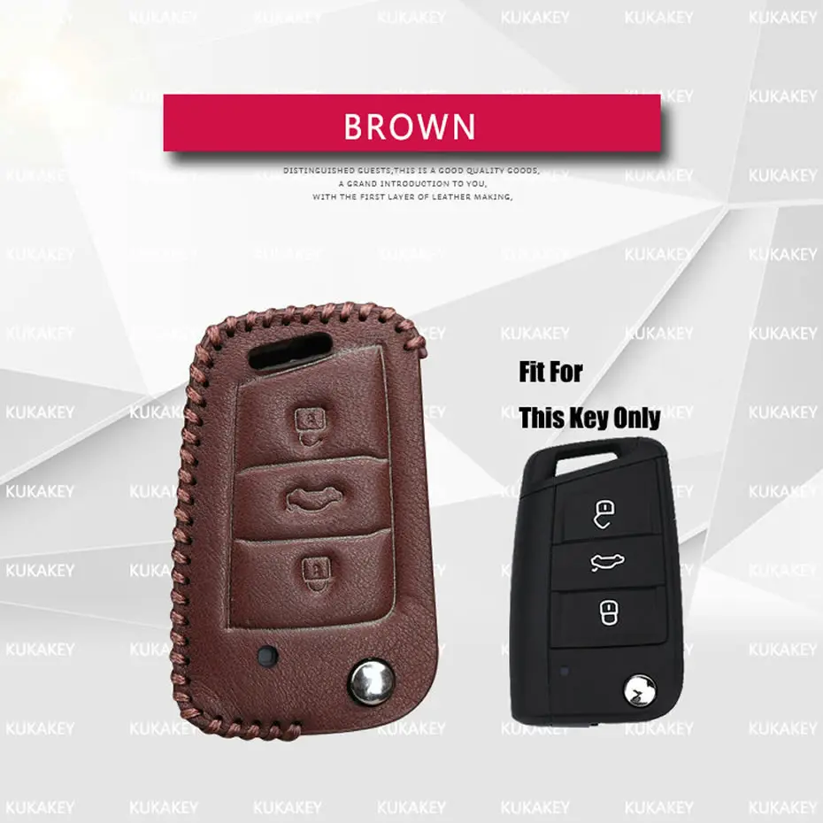 Leather Car Key Cover Case For Volkswagen Golf 7 Bora Jetta Polo Passat Bettle Tiguan B5 B6 MK5 MK6 MK7 Maggiolino Car Styling