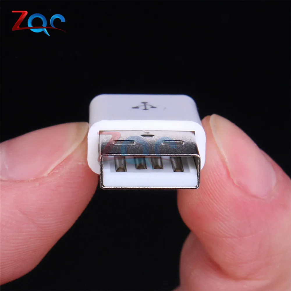 10PCS Male USB Connector Kit 5P 5pin USB 2.0 Plug Type A DIY Components White w/Plastic Cover