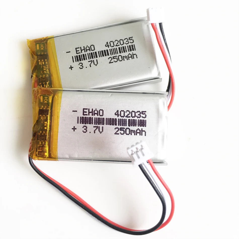 3.7V 250mAh 402035 litowo-polimerowa LiPo akumulator JST 1.25mm 3pin złącze do GPS Mp3 GPS bluetooth inteligentny zegarek