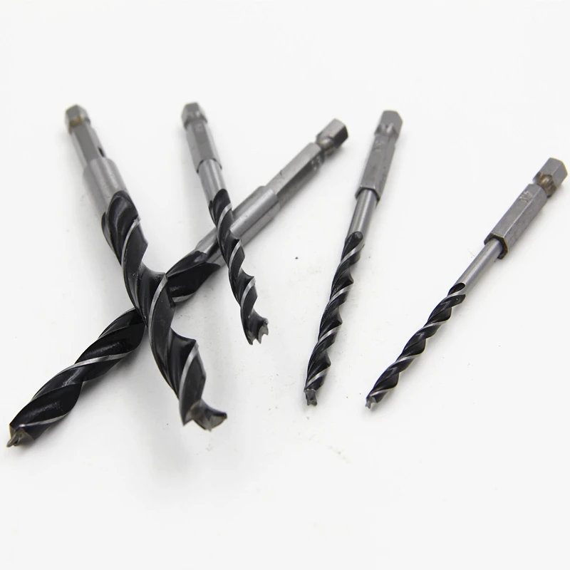 육각 섕크 HCS 트위스트 드릴 비트, 빠른 교체, 3 플루트 하드웨어 세트, 목재 DIY 도구, 4mm, 5mm, 6mm, 8mm, 10mm, 5 개