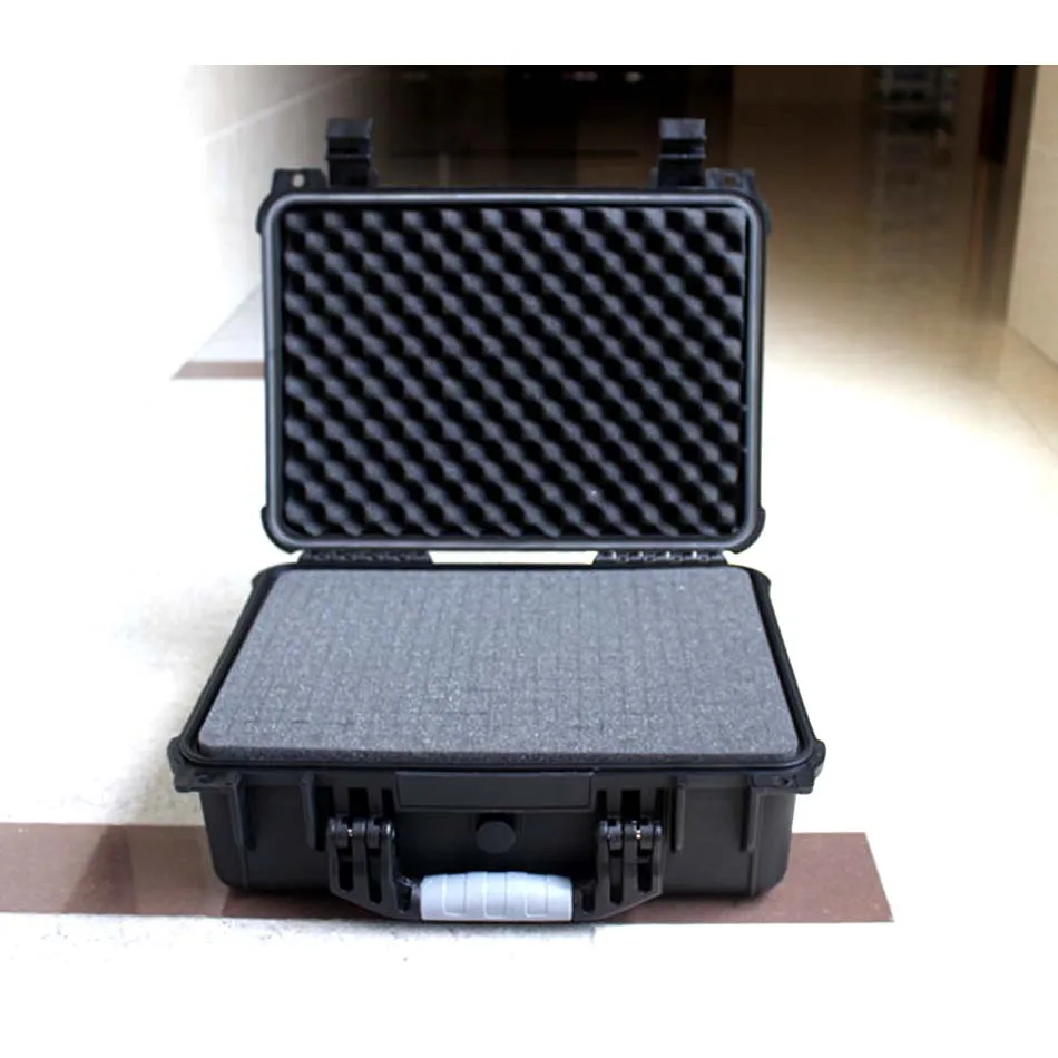 Internal 371*258*152 MM Hard Plastic Shockproof Waterproof Display Case With Sponge Lining