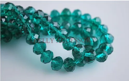 8mm 140pcs/lot Green Crystal Glass Beads Charm Loose Rondelle Beads For Jewelry Making Favor Craft Bracelet DIY Beads