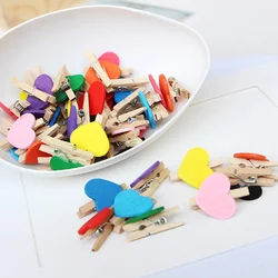 Heart Wood Clothes Pegs Clothespin Clips Office Party Decoration Accessories Photo Hanging Pegs 30x4mm DIY