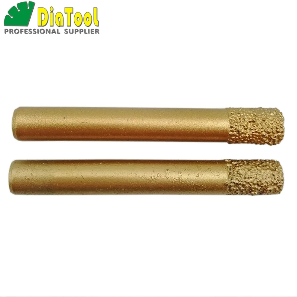 قطع حفر DIATOOL 2 قطعة بتحكم رقمي بالكمبيوتر للحجر (8/12 مللي متر) طرف مسطح ، نتوءات ماسية مخططة ، قطع نحت ماسية نحاسية فراغية