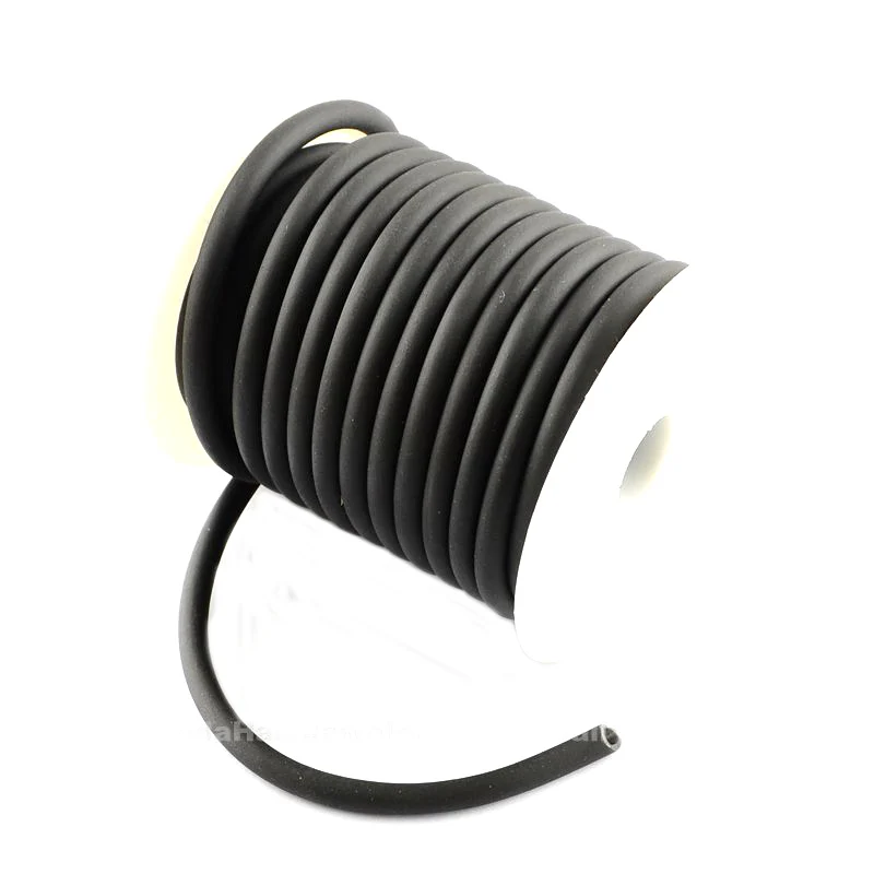 Approx 10m/Roll 5mm Hollow Silicone Rubber Cord Tread Wrapped Around White Plastic Spool with 3mm Hole for DIY Necklace Bracelet