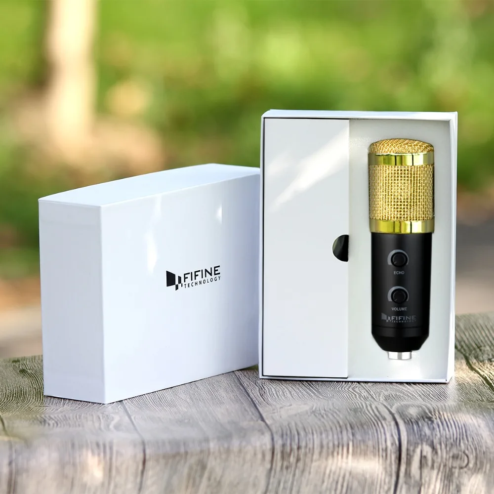 ไมโครโฟนคอนเดนเซอร์ fifine พร้อมขาตั้งกล้องไมโครโฟนคลิป USB เหมาะสำหรับ MacBook สำหรับการเรียนการสอนออนไลน์คุย k058