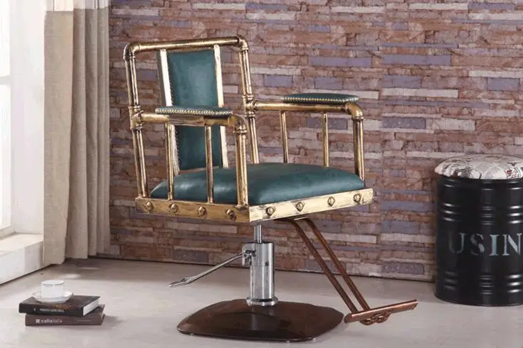 Restoring ancient ways, wrought iron ring hairdressing chair. Barber chair.. Direct lift rotating A - 033