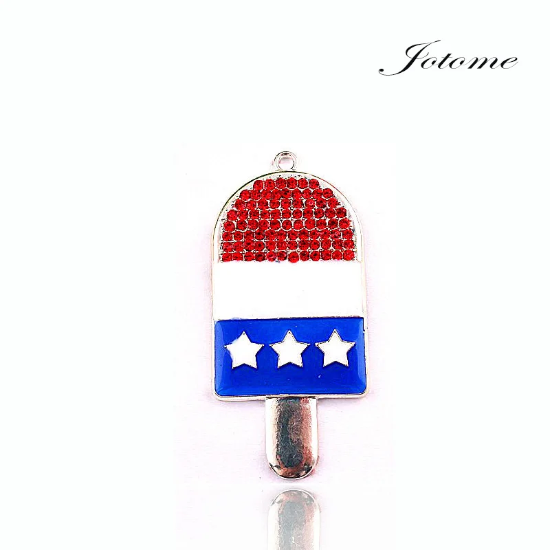 50 pcs/lot free shipping Charm Cute Star Pendant Enamel USA American flag necklace