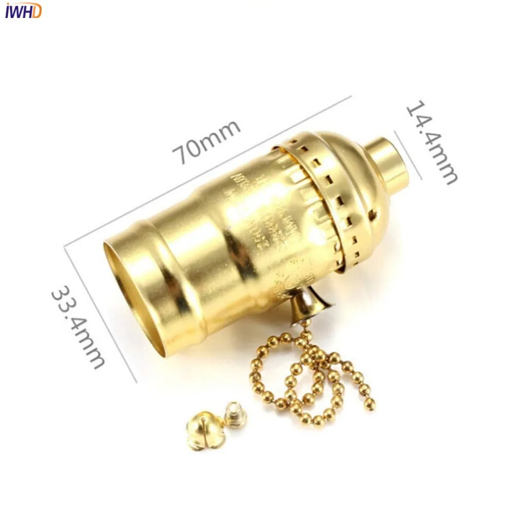 IWHD Soquete Vintage Fitting E27 Lamp Holder Socket Chain Switch Douille E27 Socket Light Lamp Holder Homekit UL CE