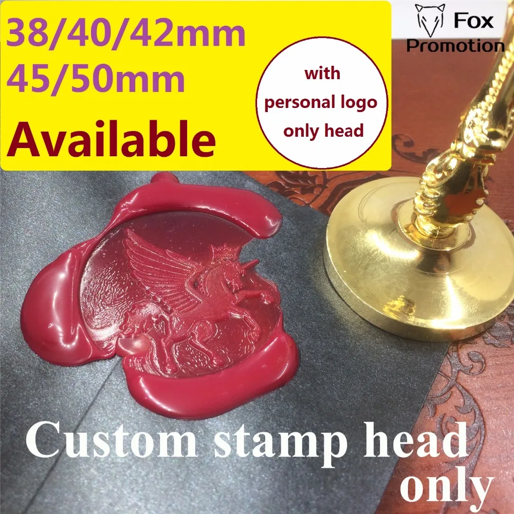 

Customize Wax Metal Head with Your Logo,New Big Size Head,DIY Ancient Seal Retro Stamp,Personalized Ink, Custom Design