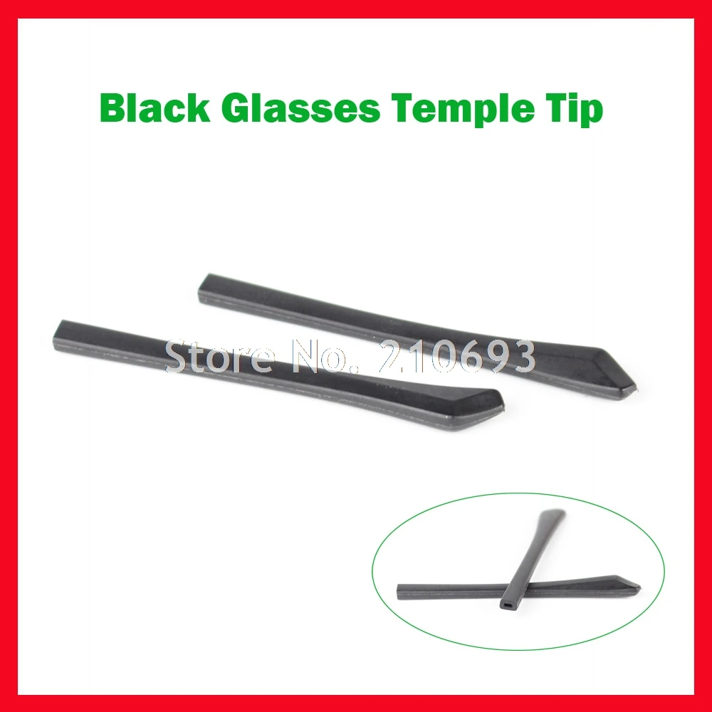 1pair Retail ET-012 Anti Slip Black Eyeglasses Glasses Temple Tips Accessories For Optical Frame Temples square hole