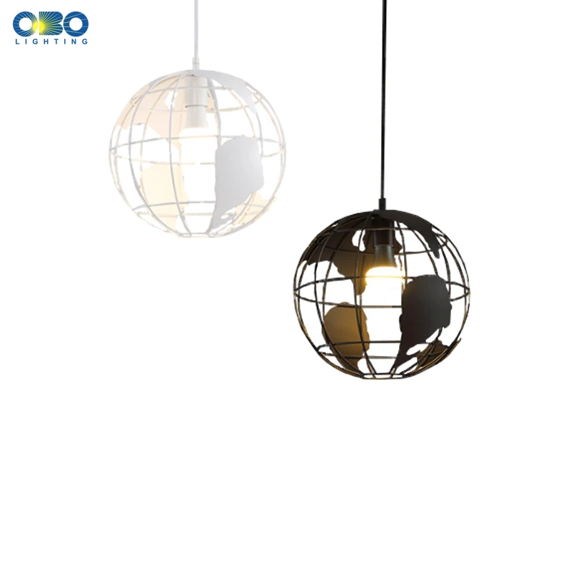 Vintage Pendant Lamp Iron Creative Globe Indoor Shop American Pendant Light Coffee House Lighting  E27 Lamp Base 110-240V