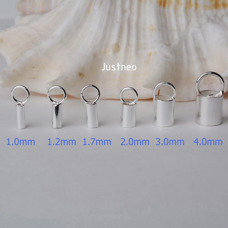 solid 925 sterling silver crimp tube bead with loop,silver jewelry diy  findings/components ,1 piece
