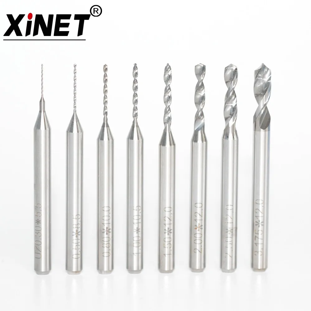 freeshipping3.175mm(1/8''),0.15-3.175mm CNC Drill Bit,PCB Board drill,Nanotechnology Tungsten steel cnc tool,Smooth chip removal
