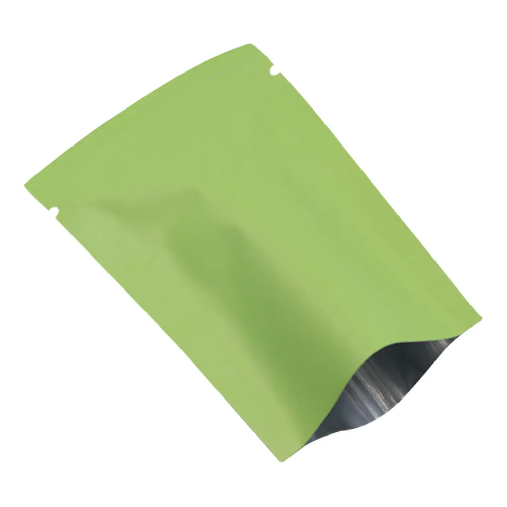 DHL 7x10cm Open Top Matte Heat Sealable Aluminum Foil Vacuum Bag Pouches Tear Notches Flat Package Sample Tea Candy Bags 2000pcs