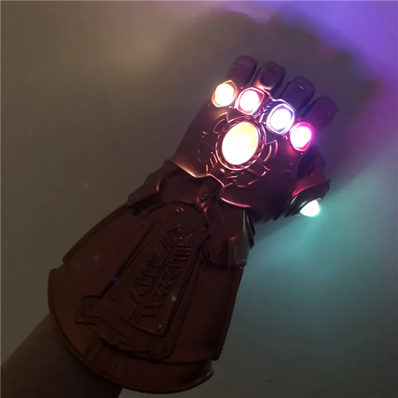 Avengers Super Heroes Weapen 1:1 Iron Man Gauntlet Thanos Glove LED Light Cosplay Gloves Halloween Movie Cosplay Prop