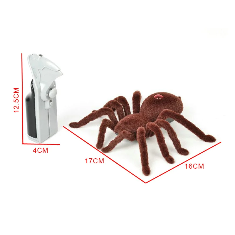 April fool Halloween Holiday Simulation Remote Control Spider Realistic RC Araneid Shine Eyes Tricky Scary Toy Funny Prank Gift