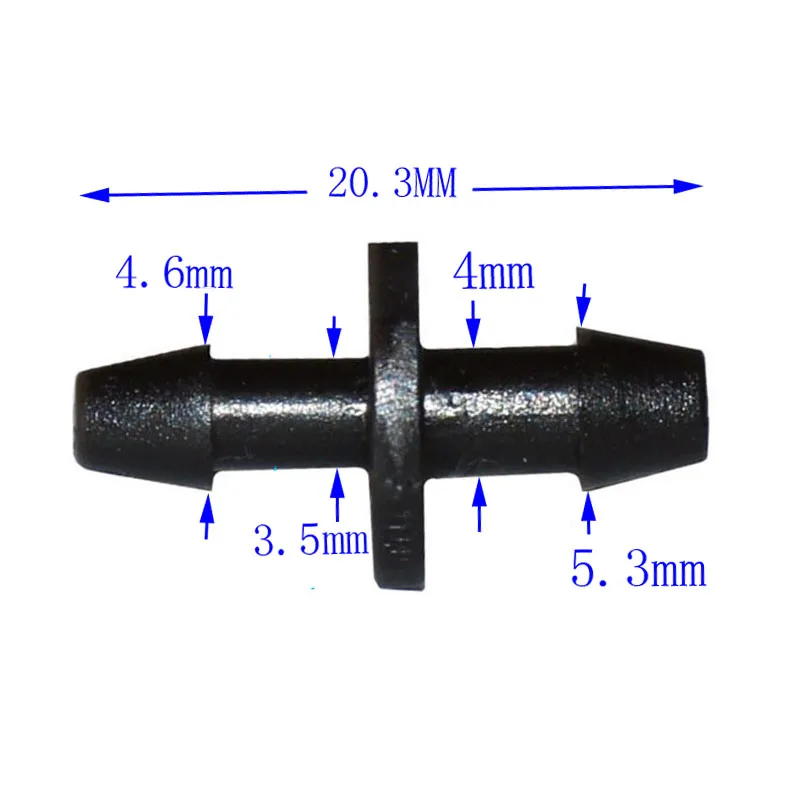 Wxrwxy 3/5 Straight Barb Barbed Double Way Joint 3/5 Hose Repair 1/8 Connector Drip Irrigation Garden Hose Fittings 500 Pcs