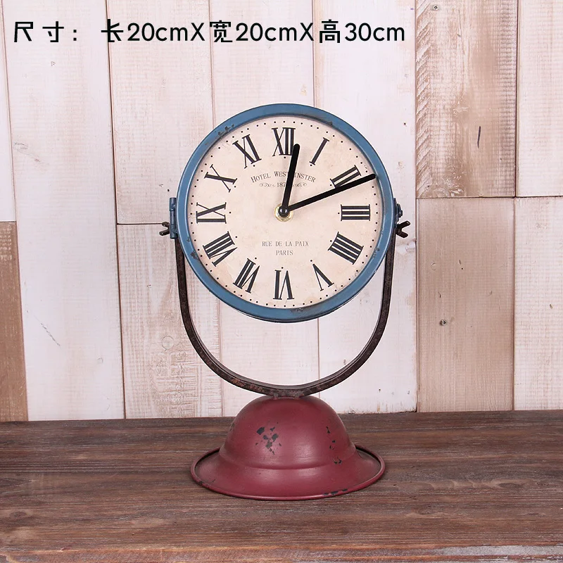 American watches clock creative clock table clock timepiece vintage clothing store window decoration bell ornaments sit bell